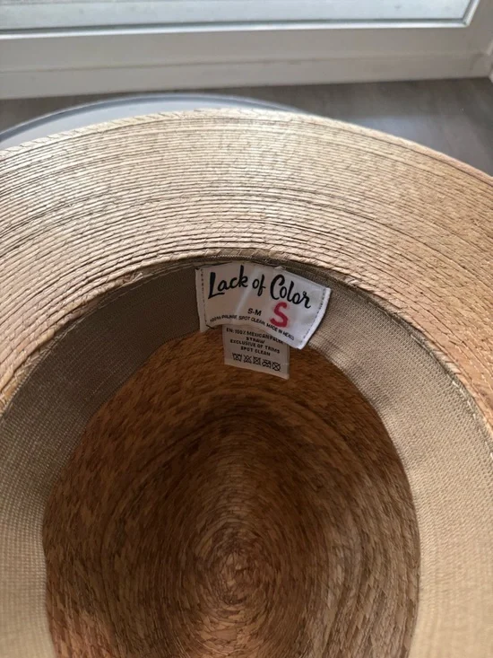 lack of color palma tan wide brim straw fedora western hat size small medium NEW - Picture 6 of 7